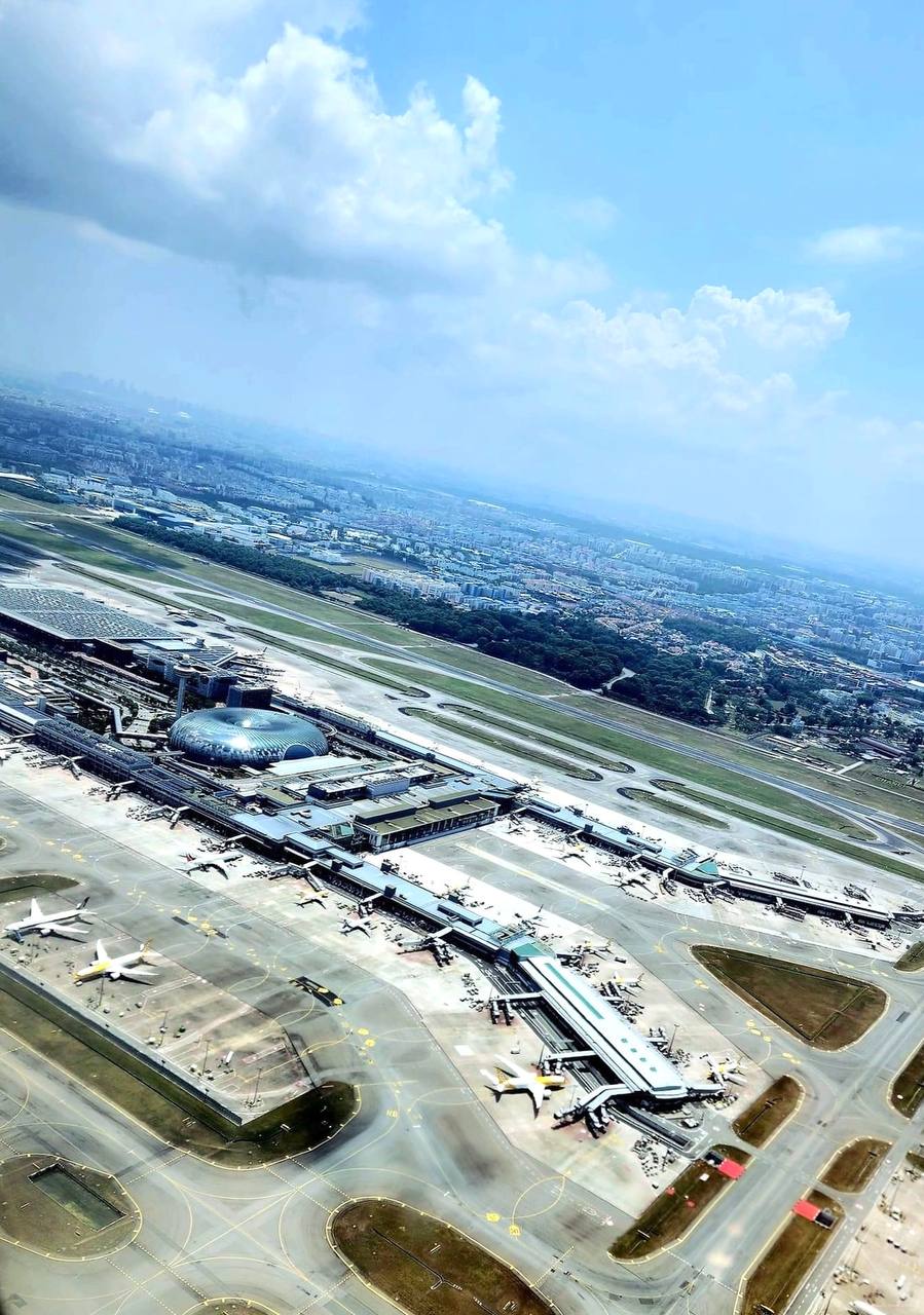 Jewel, Changi Airport T1, T2 and T3 from aerial view